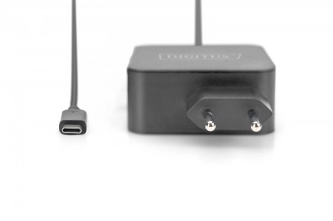 Ładowarka sieciowa zasilacz 1x USB-C PD 3.0 max. 65W zintegrowany kabel 1,2m Czarna Ładowarka sieciowa zasilacz 1x USB-C PD 3.0 max. 65W zintegrowany kabel 1,2m Czarna
