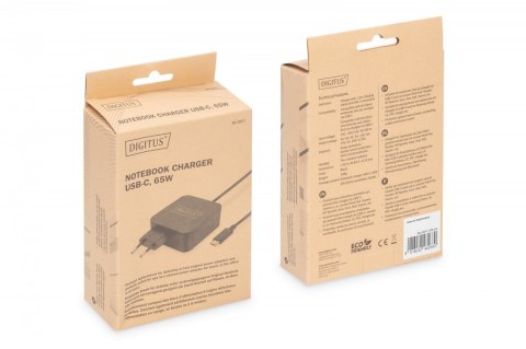 Ładowarka sieciowa zasilacz 1x USB-C PD 3.0 max. 65W zintegrowany kabel 1,2m Czarna Ładowarka sieciowa zasilacz 1x USB-C PD 3.0 max. 65W zintegrowany kabel 1,2m Czarna