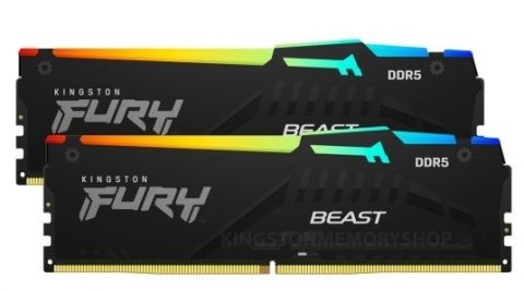 Pamięć DDR5 Fury Beast Black RGB 32GB(2*16GB)/5200 CL36 EXPO Pamięć DDR5 Fury Beast Black RGB 32GB(2*16GB)/5200 CL36 EXPO